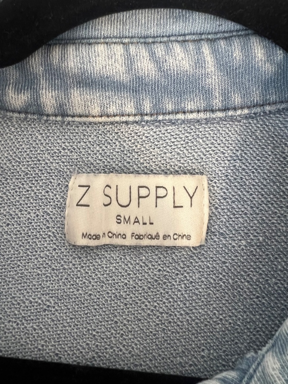 Z Supply All Day Knit Denim Shacket Washed Indigo Button Front (S) - Picture 4 of 5